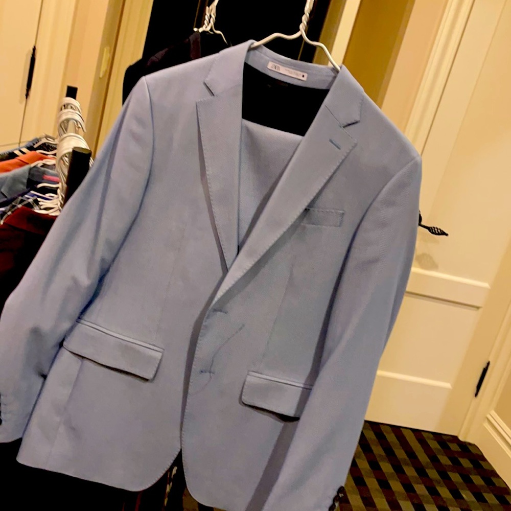 Cornflower Blue Zara Spring Suit Worn 1x